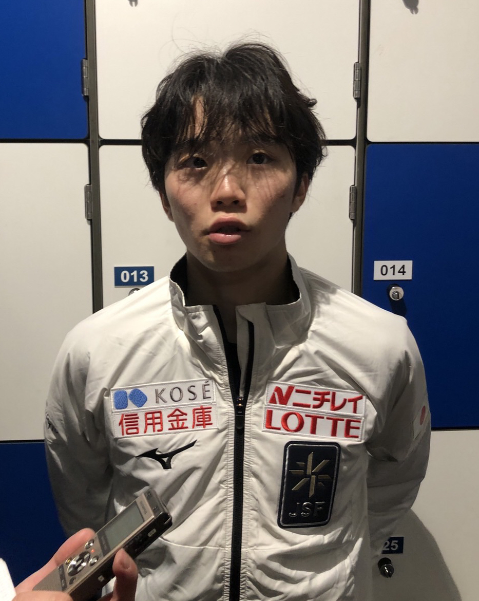 3日、GPシリーズ第3戦フランス杯の公式練習に参加した友野一希（撮影・松本愛香通信員）