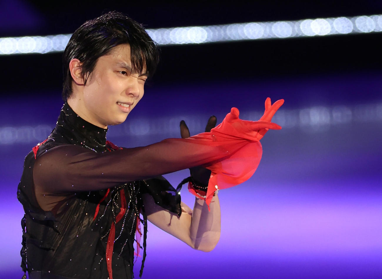 「CHANGE」を演技する羽生結弦さん（撮影・狩俣裕三）
