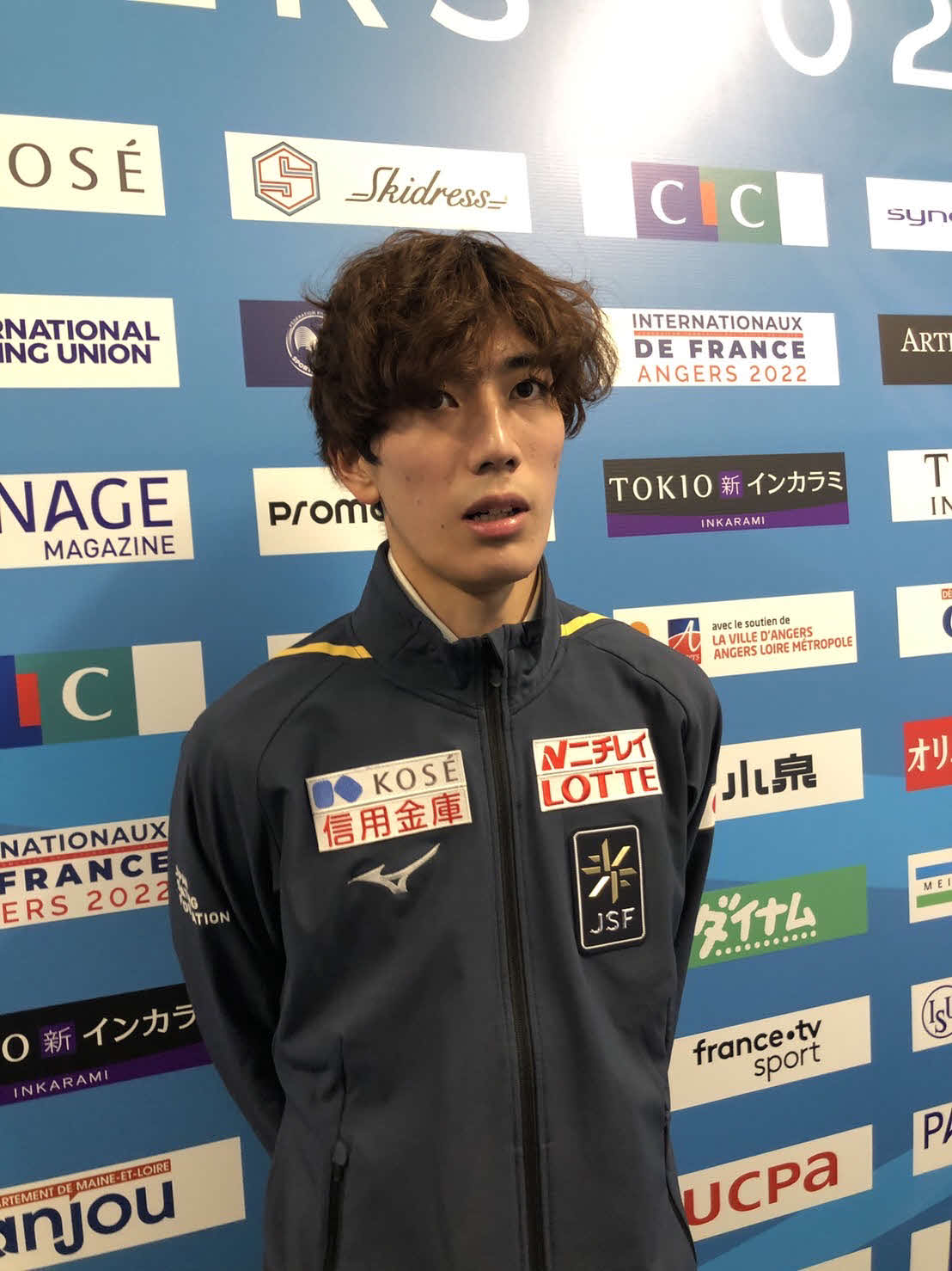 GP第3戦フランス杯男子SPを終えて演技を振り返る三宅