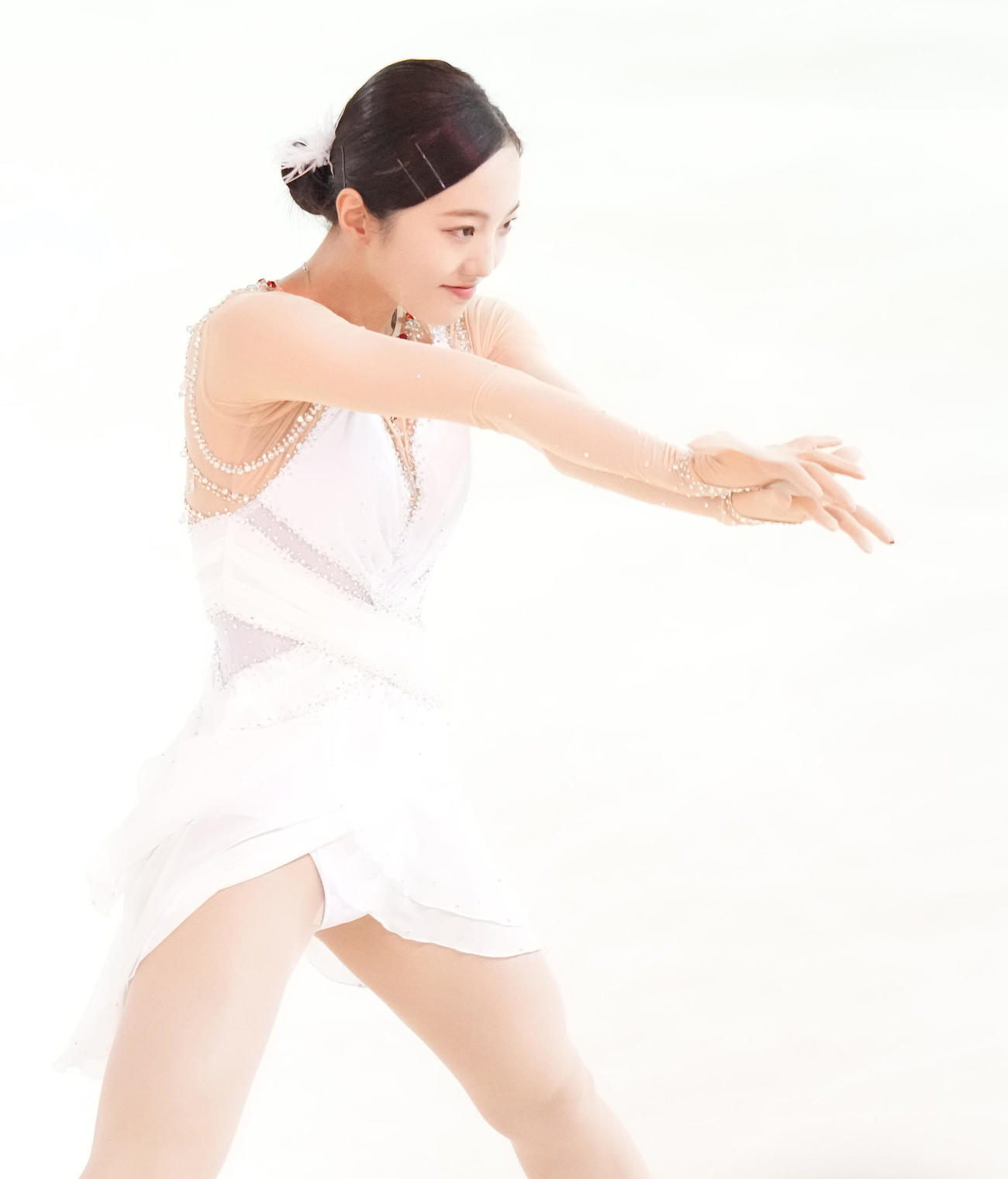 女子フリー　華麗に演技する本田真（撮影・鈴木みどり）