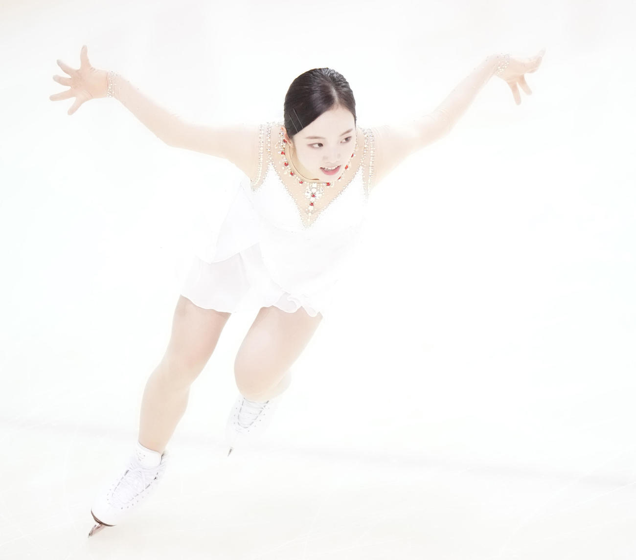 女子フリー　華麗に演技する本田真（撮影・鈴木みどり）