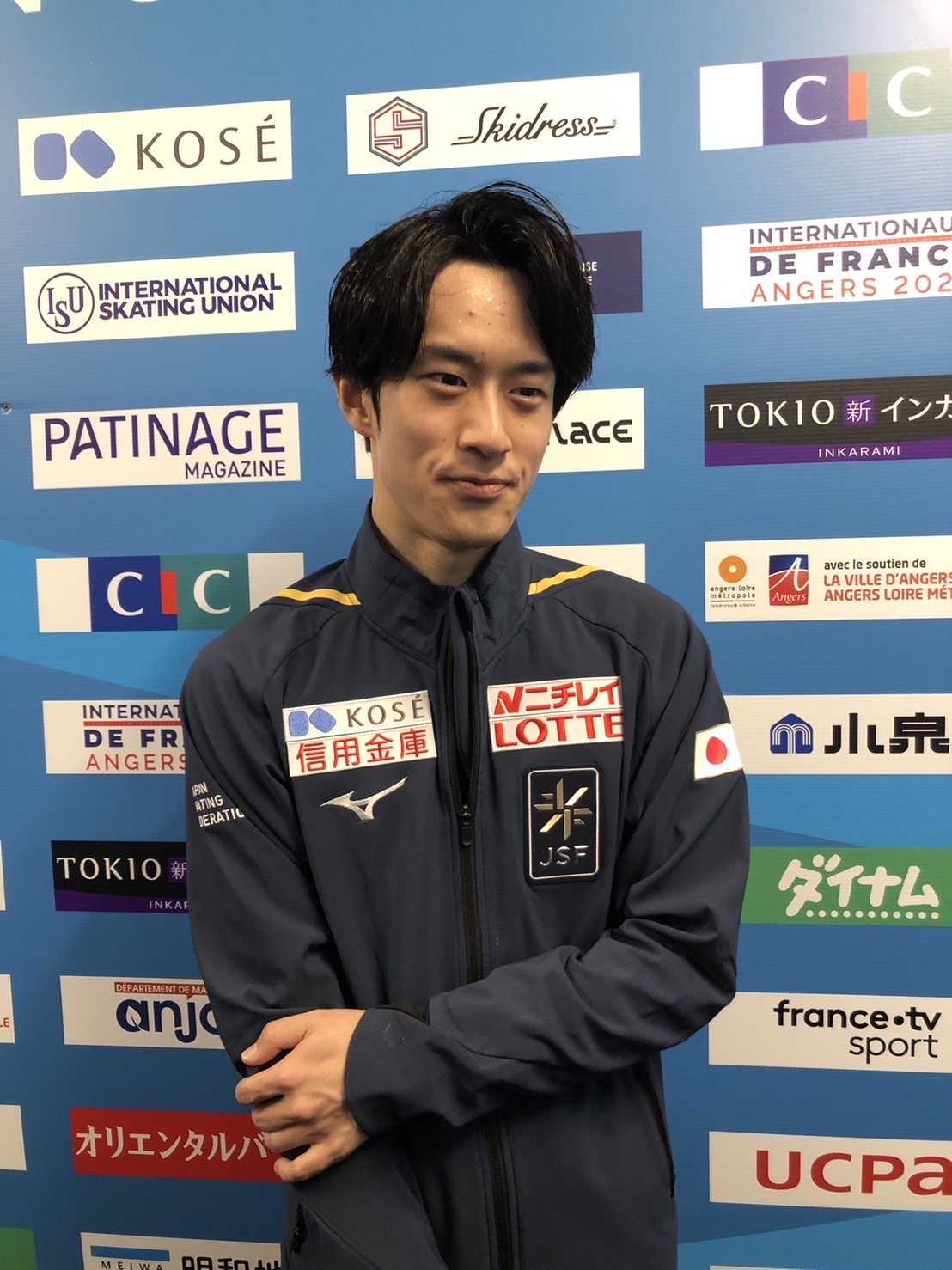 GP第3戦フランス杯男子SPを終えて演技を振り返る山本