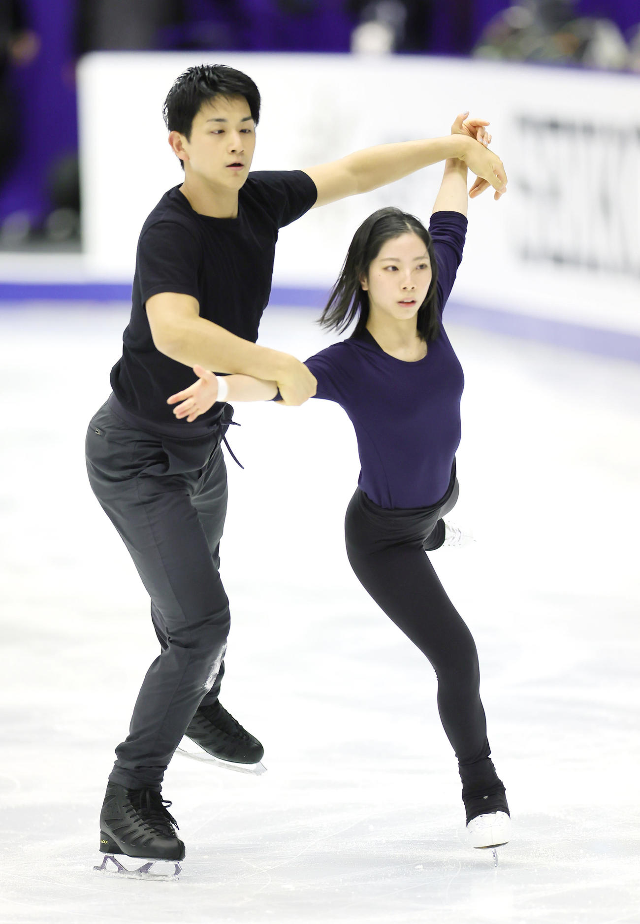 練習に臨む三浦（右）、木原組（撮影・足立雅史）