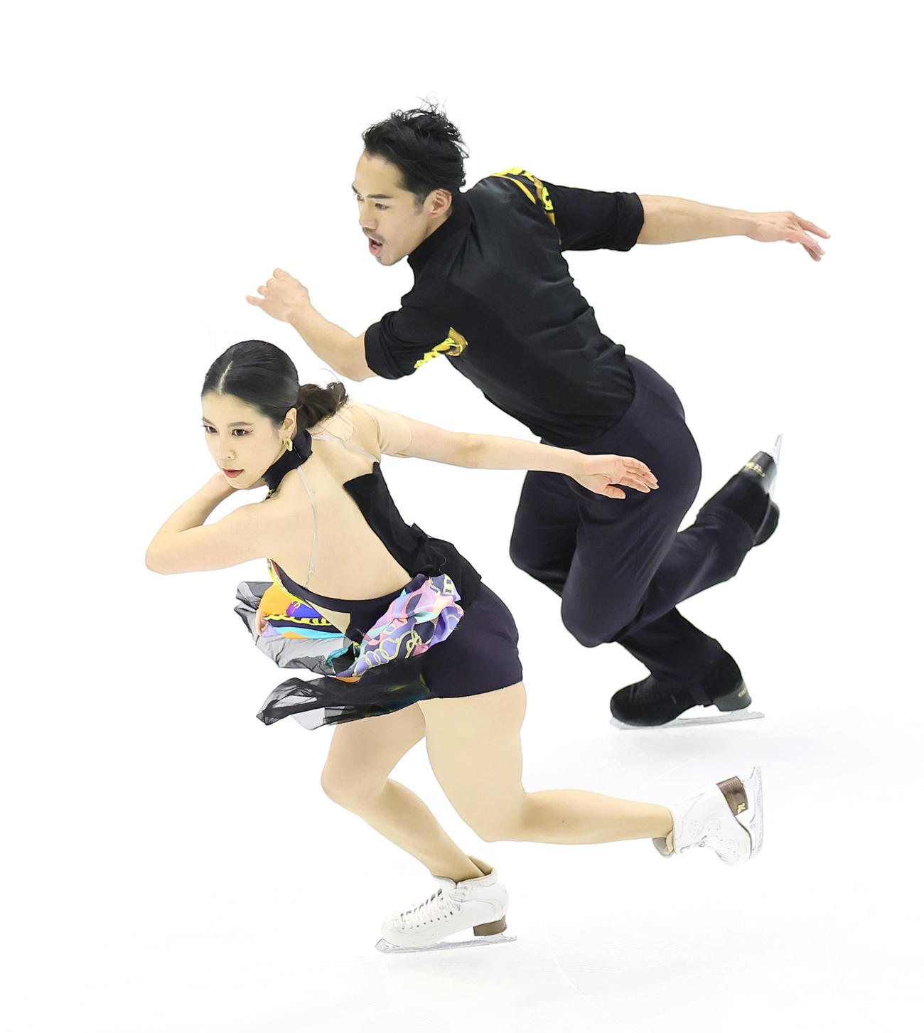 当日練習に臨む村元（左）、高橋組（撮影・足立雅史）