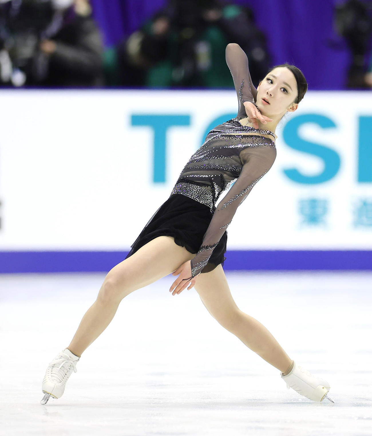 女子SPで首位となったキム・イェリム（撮影・足立雅史）