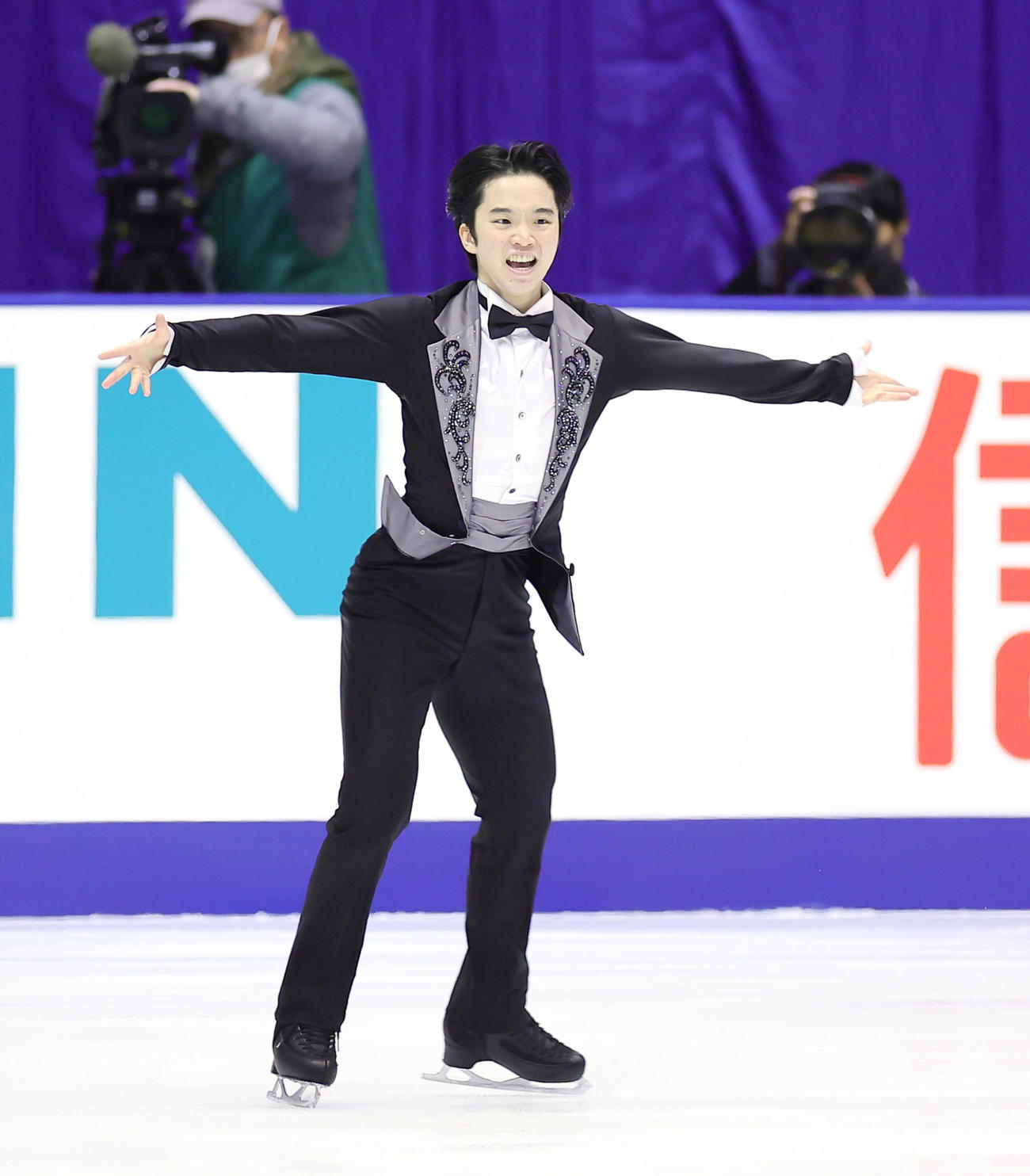 男子フリーで演技する友野（撮影・足立雅史）