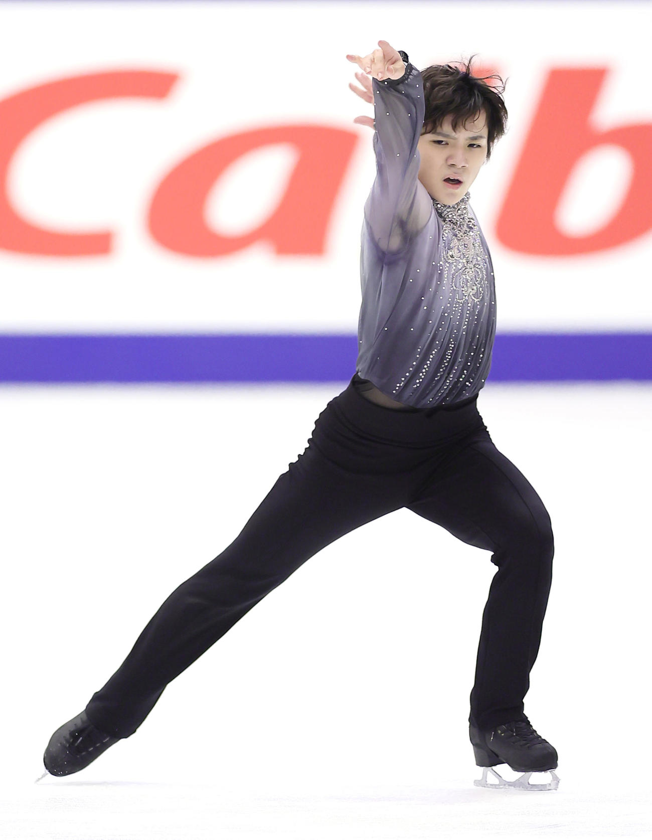 優勝した宇野の演技（撮影・足立雅史）