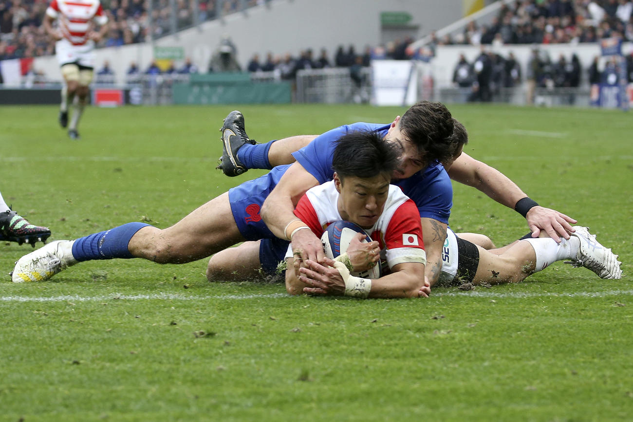 トライを決めた日本代表の齋藤直人