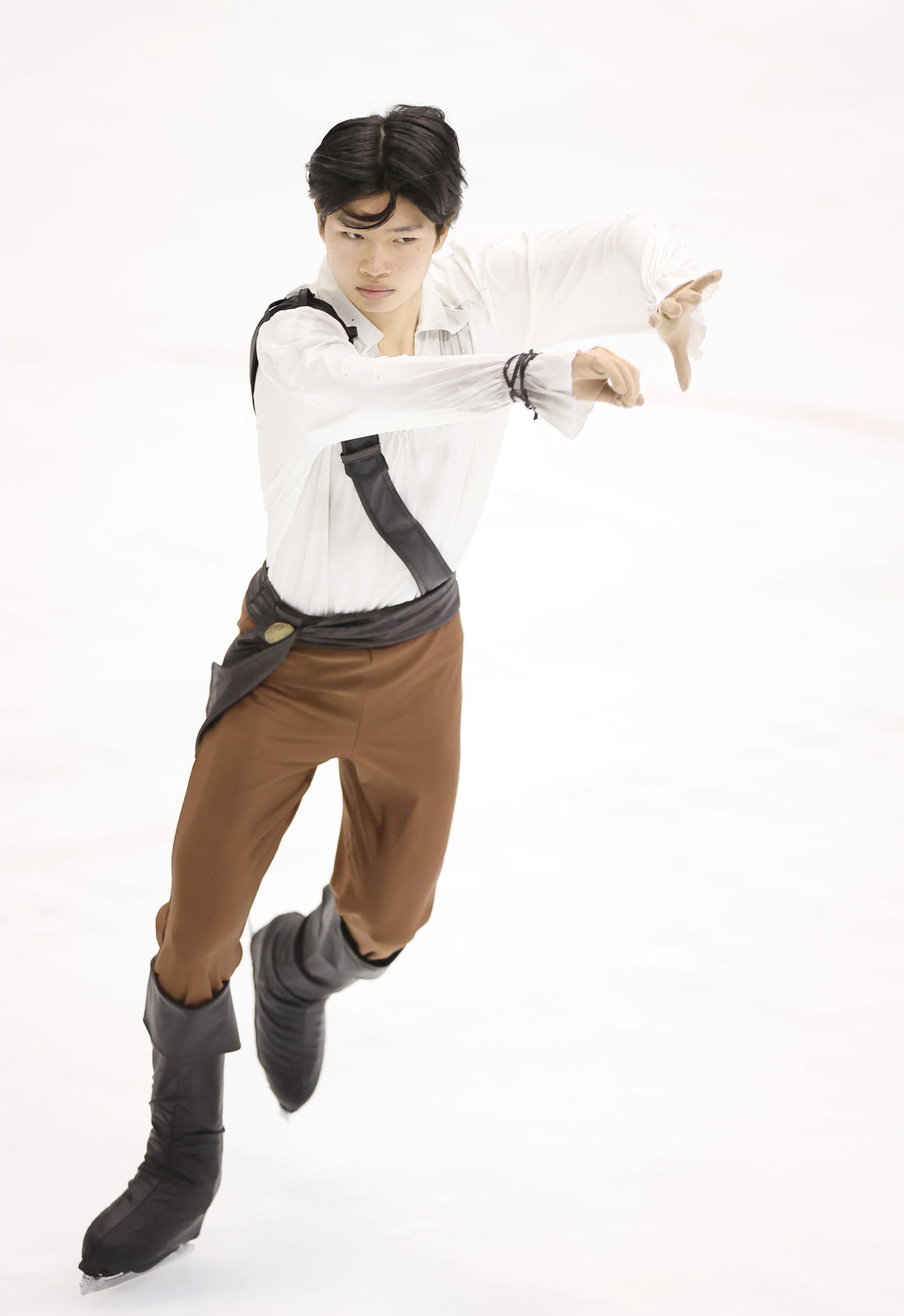 優勝した吉岡のフリー演技（撮影・足立雅史）