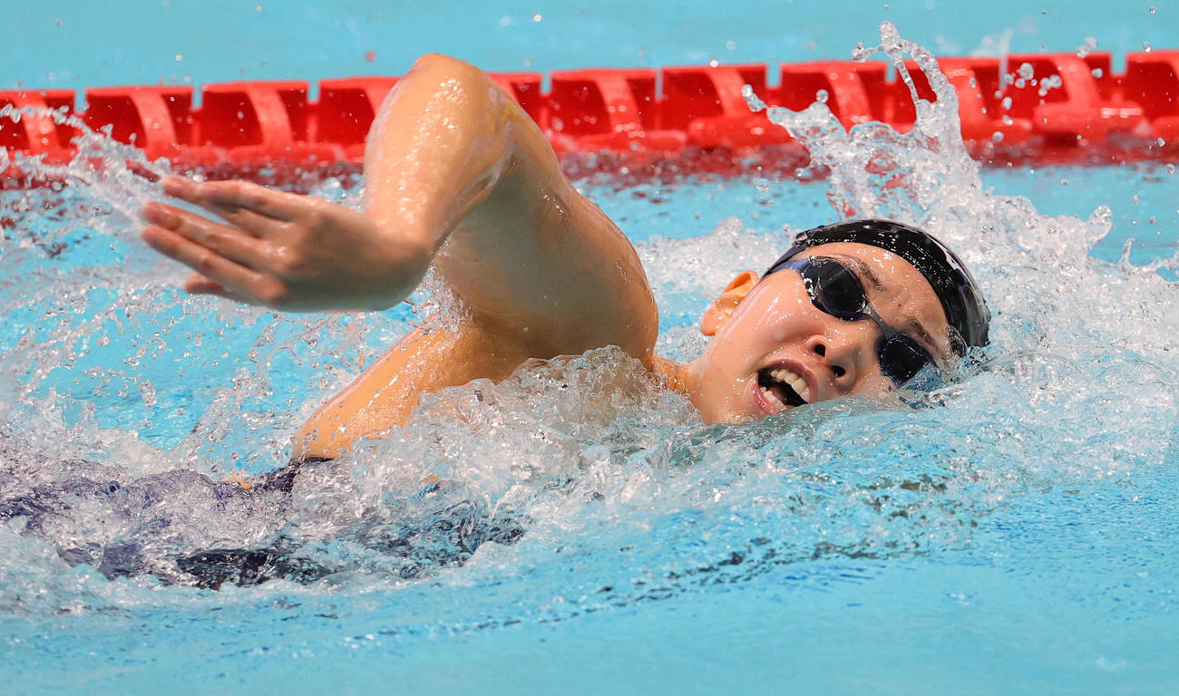 女子200メートル自由形で優勝した白井（撮影・野上伸悟）