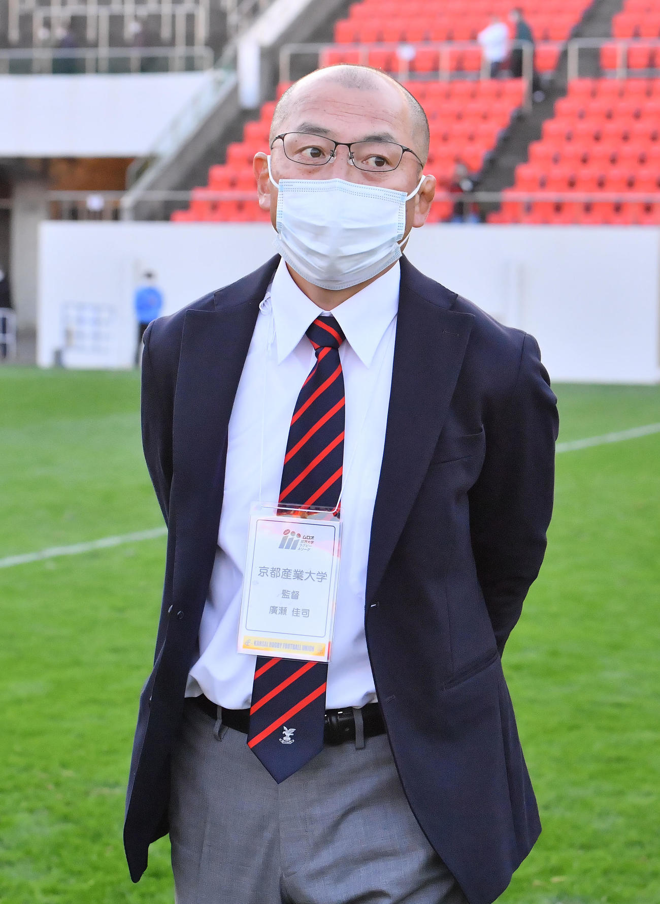 京産大対近大　京産大の広瀬監督（撮影・和賀正仁）