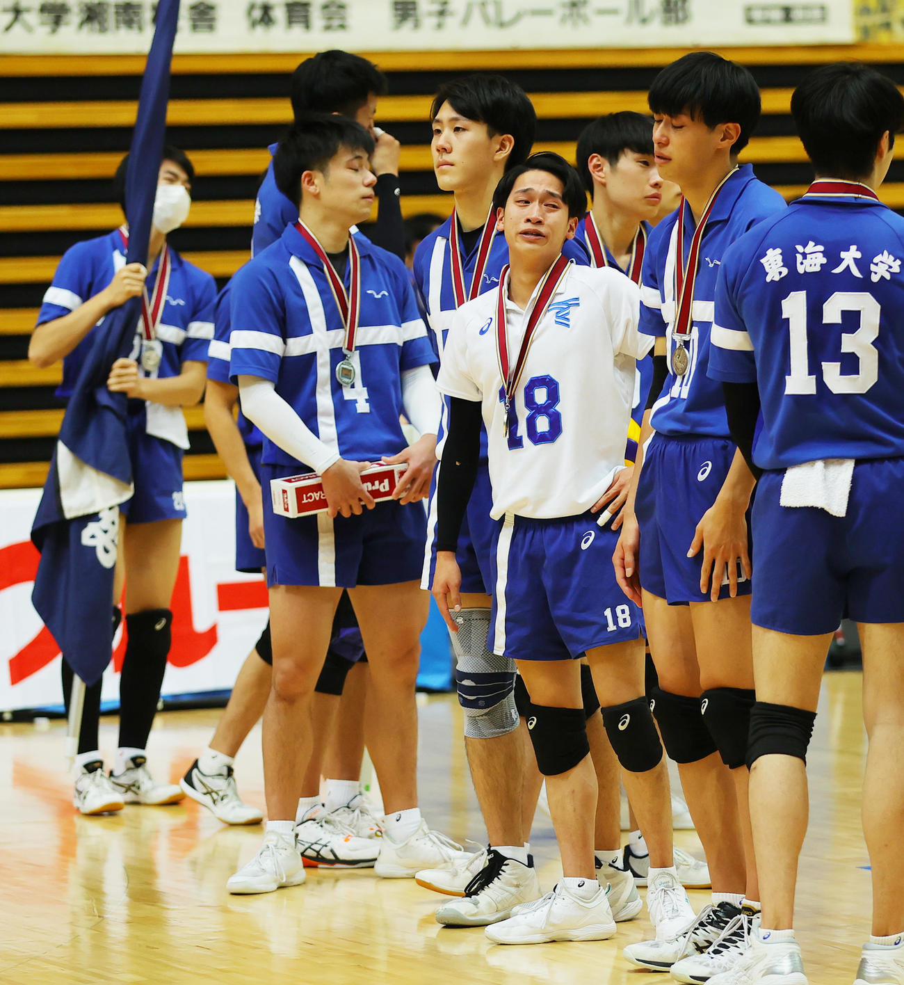 筑波大対東海大　優勝を逃しがっくりする東海大の選手たち（撮影・野上伸悟）