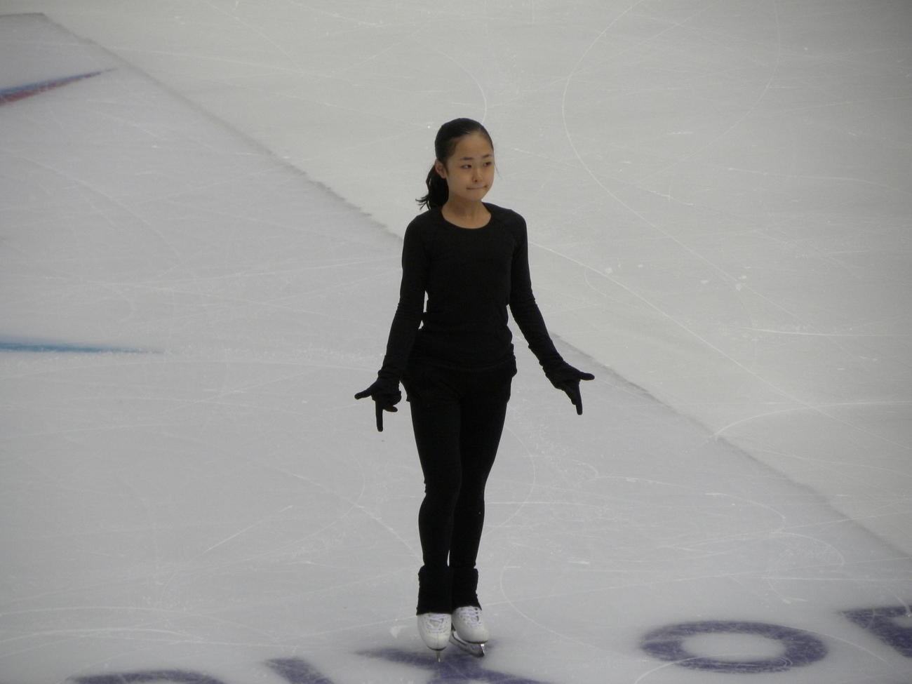 グランプリ（GP）ファイナルの公式練習に臨んだ島田麻央（撮影・松本航）