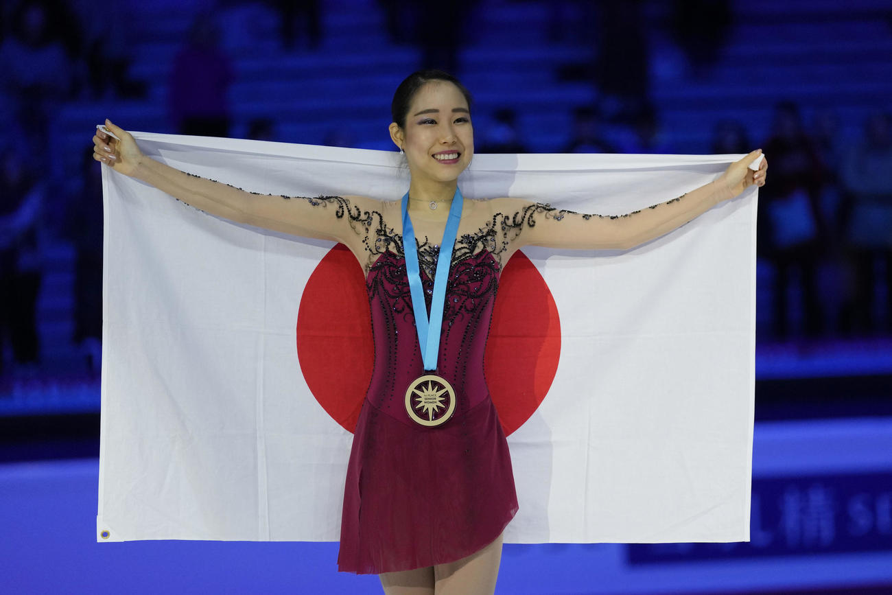 グランプリ（GP）ファイナル　女子フリー　逆転で初優勝した三原舞依（AP）