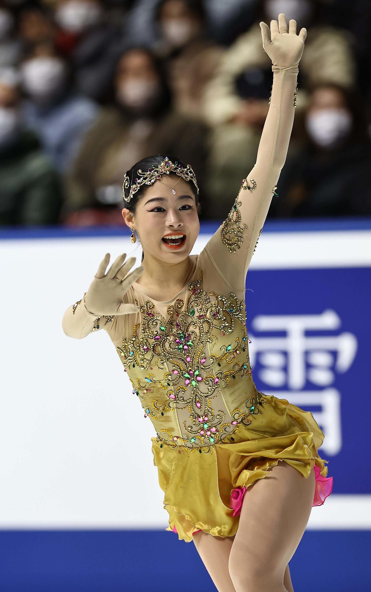 SPの演技をする横井（撮影・上田博志）