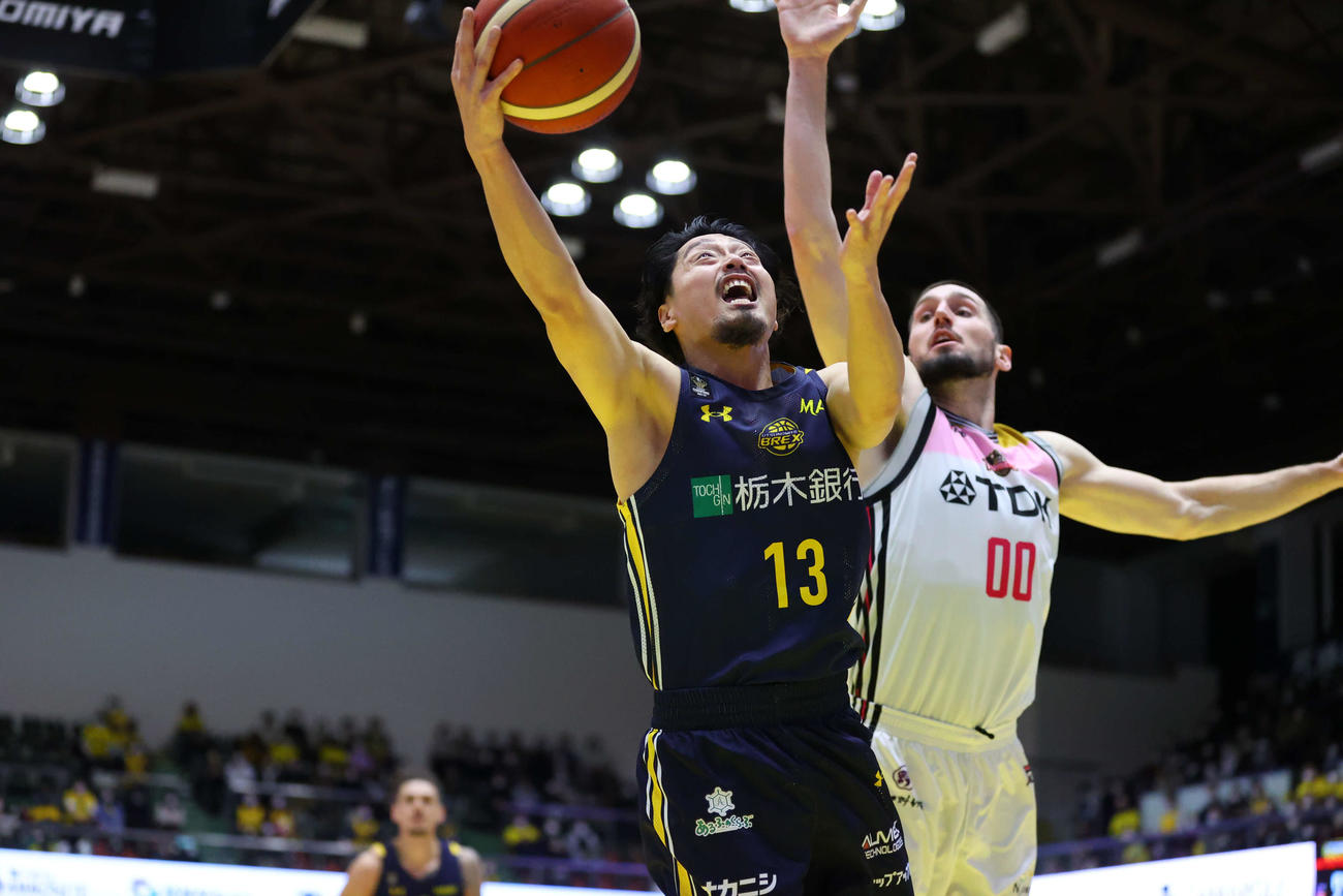 宇都宮対秋田　今季自己最多の9得点と奮闘した宇都宮の渡邉（コピーライトBLEAGUE）