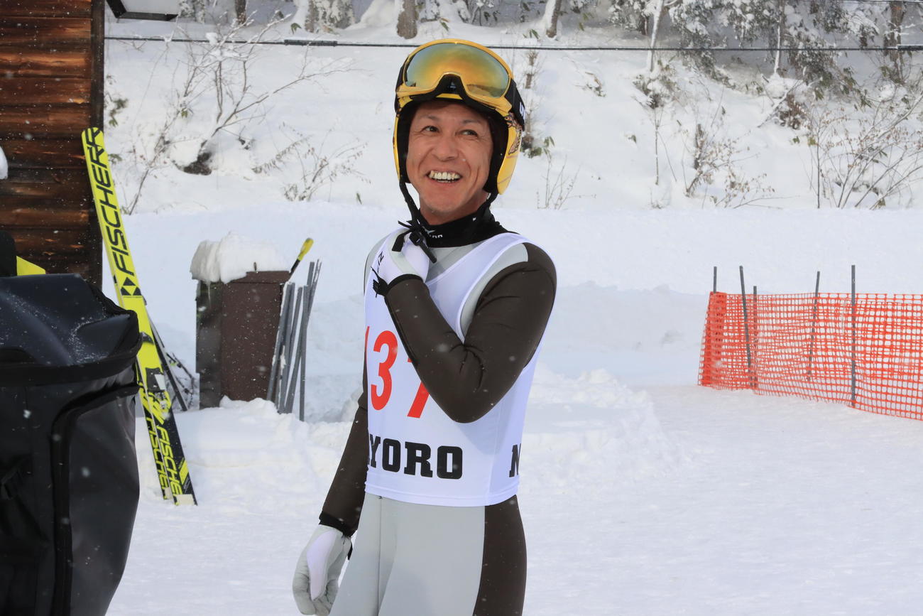 ノルディックスキー・ジャンプ名寄ピヤシリ大会の公式練習に参加した葛西（撮影・保坂果那）