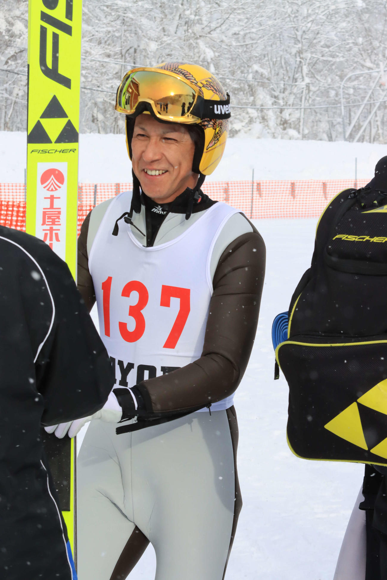 ノルディックスキー・ジャンプ名寄ピヤシリ大会の公式練習に参加した葛西（撮影・保坂果那）