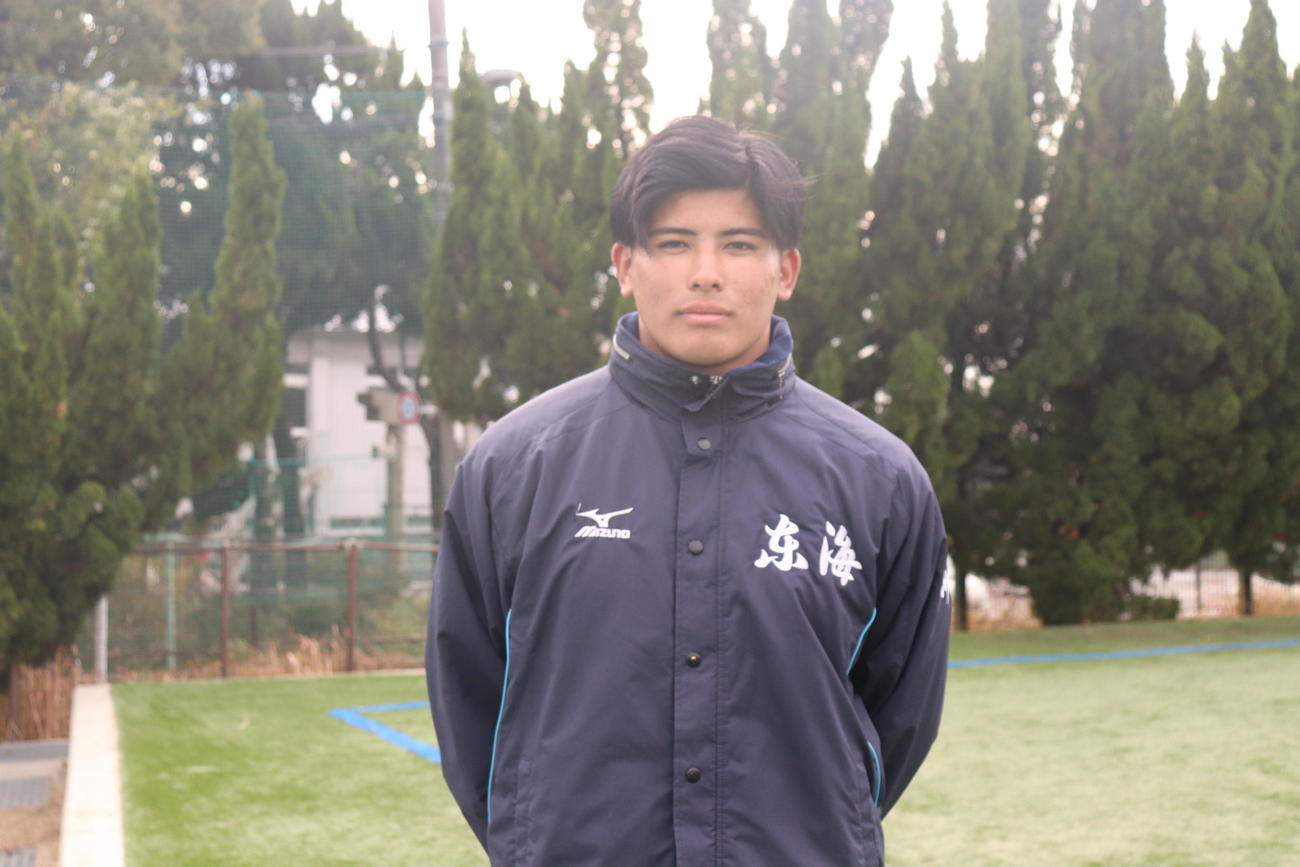 大会連覇へ意気込む東海大大阪仰星の松沼寛治主将（撮影・竹本穂乃加）