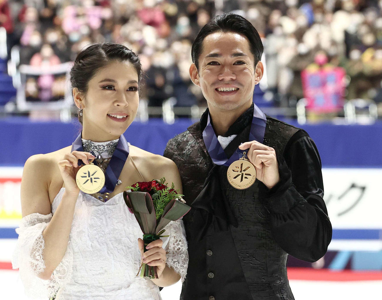 アイスダンスで金メダルを獲得した村元（左）高橋組（撮影・上田博志）