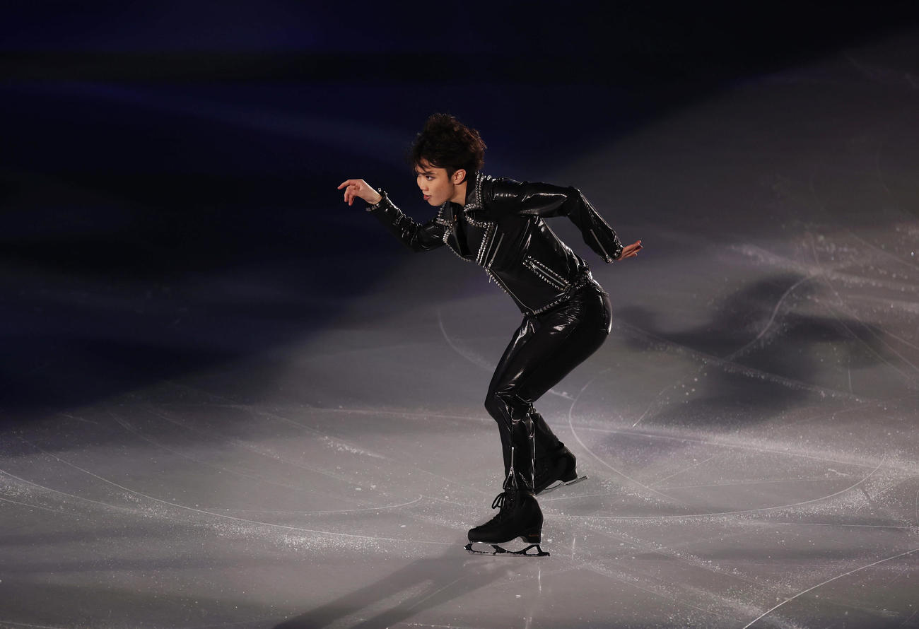 「オールジャパンメダリスト・オン・アイス2022」で演技する友野（撮影・前田充）