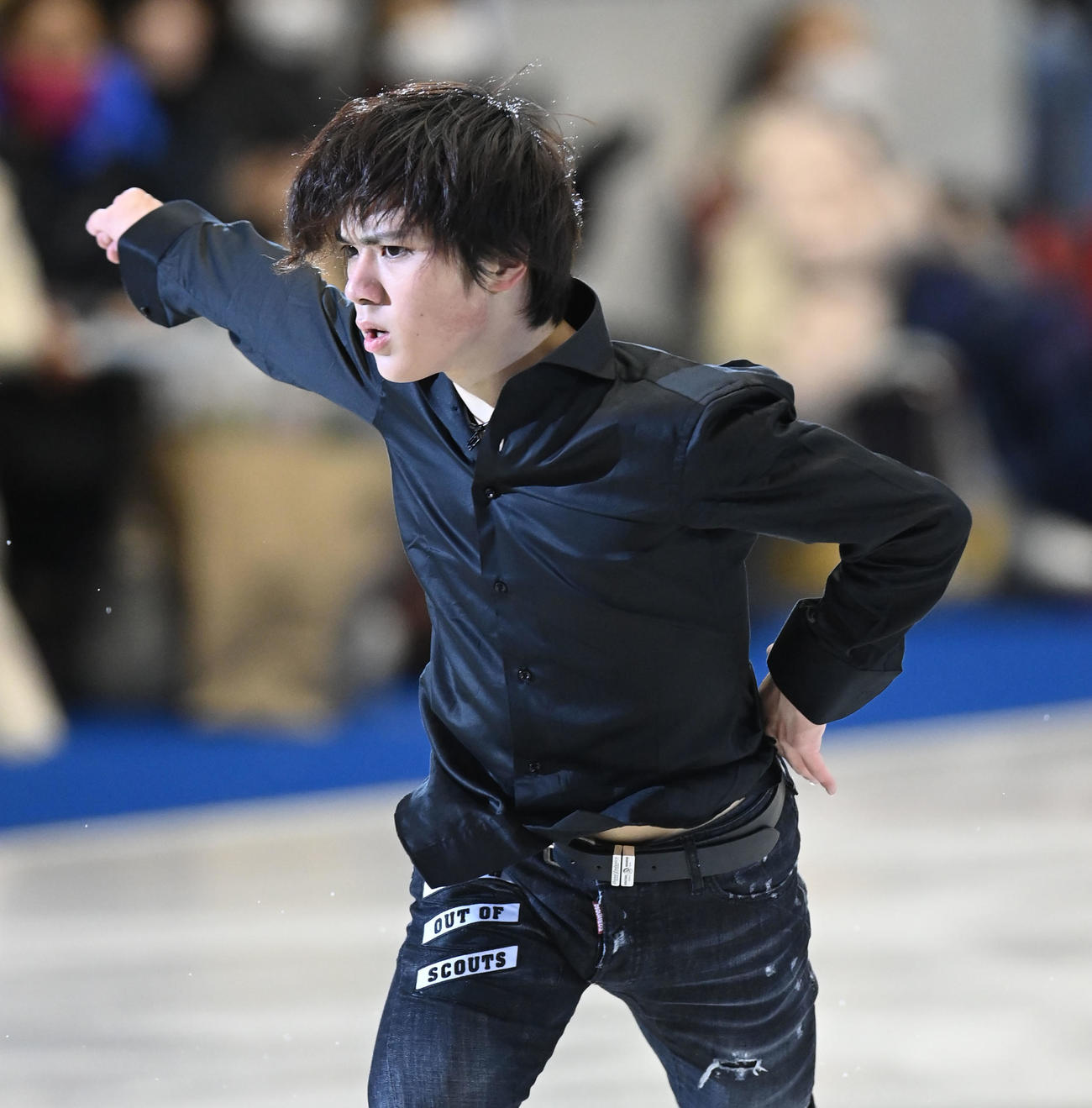 華麗な演技を披露する宇野昌磨（撮影・森本幸一）