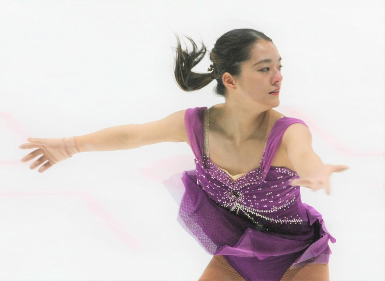 フリーで演技を披露する籠谷（撮影・藤塚大輔）