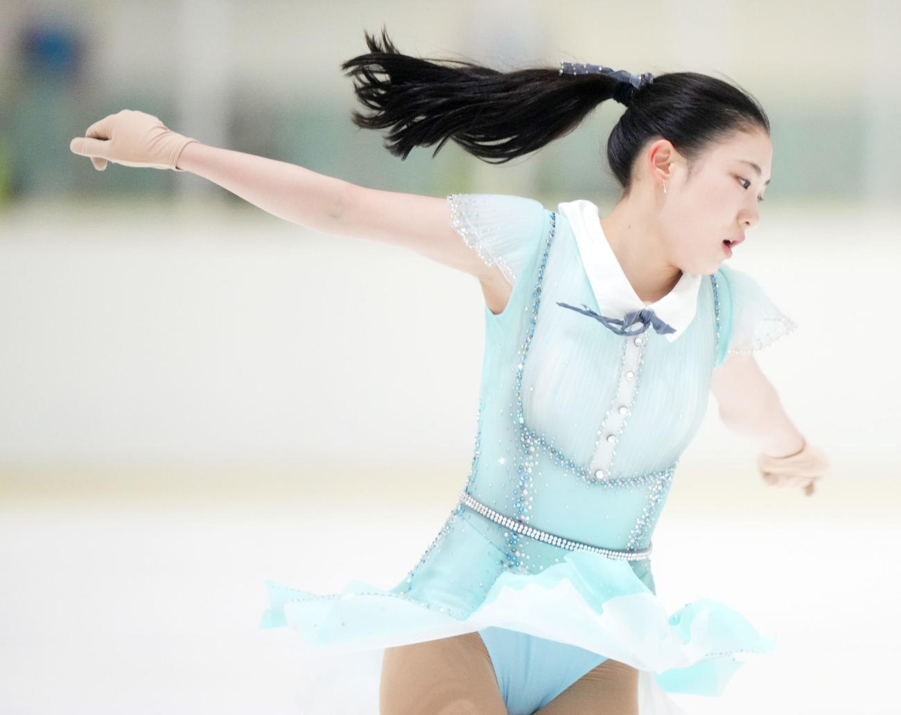 女子SPで演技する田辺（撮影・横山健太）