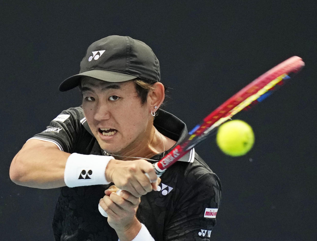 男子シングルス2回戦を突破した西岡良仁（共同）