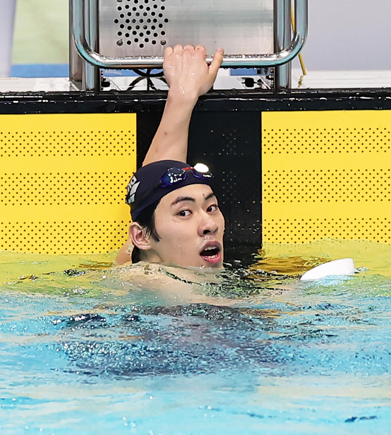 男子200メートルバタフライで優勝した本多（撮影・足立雅史）