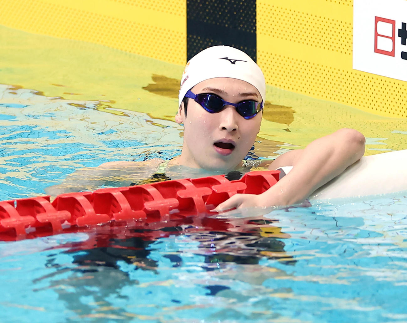 女子100メートル自由形3位の池江（撮影・足立雅史）