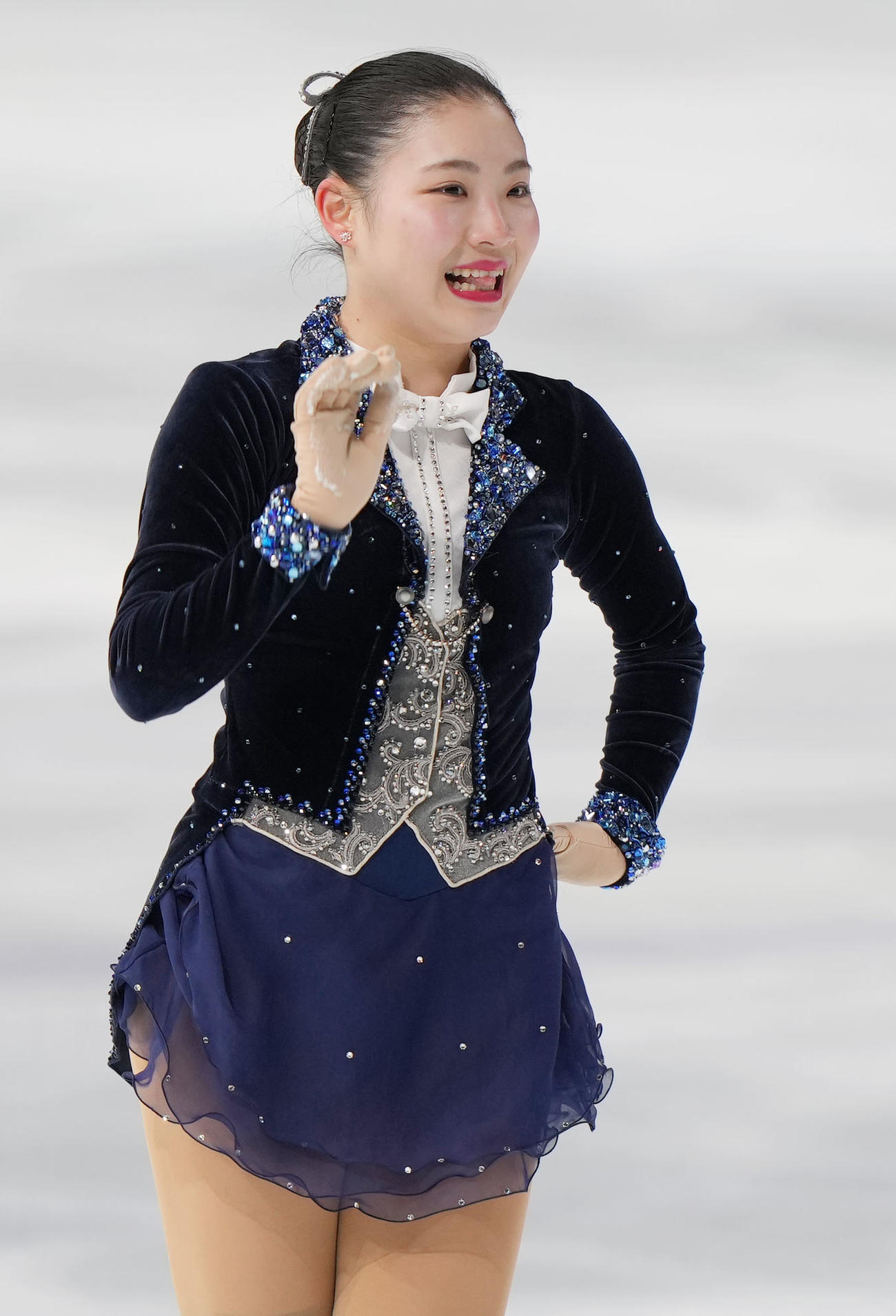 少年女子フリーで演技を見せる田辺（神奈川）（撮影・狩俣裕三）