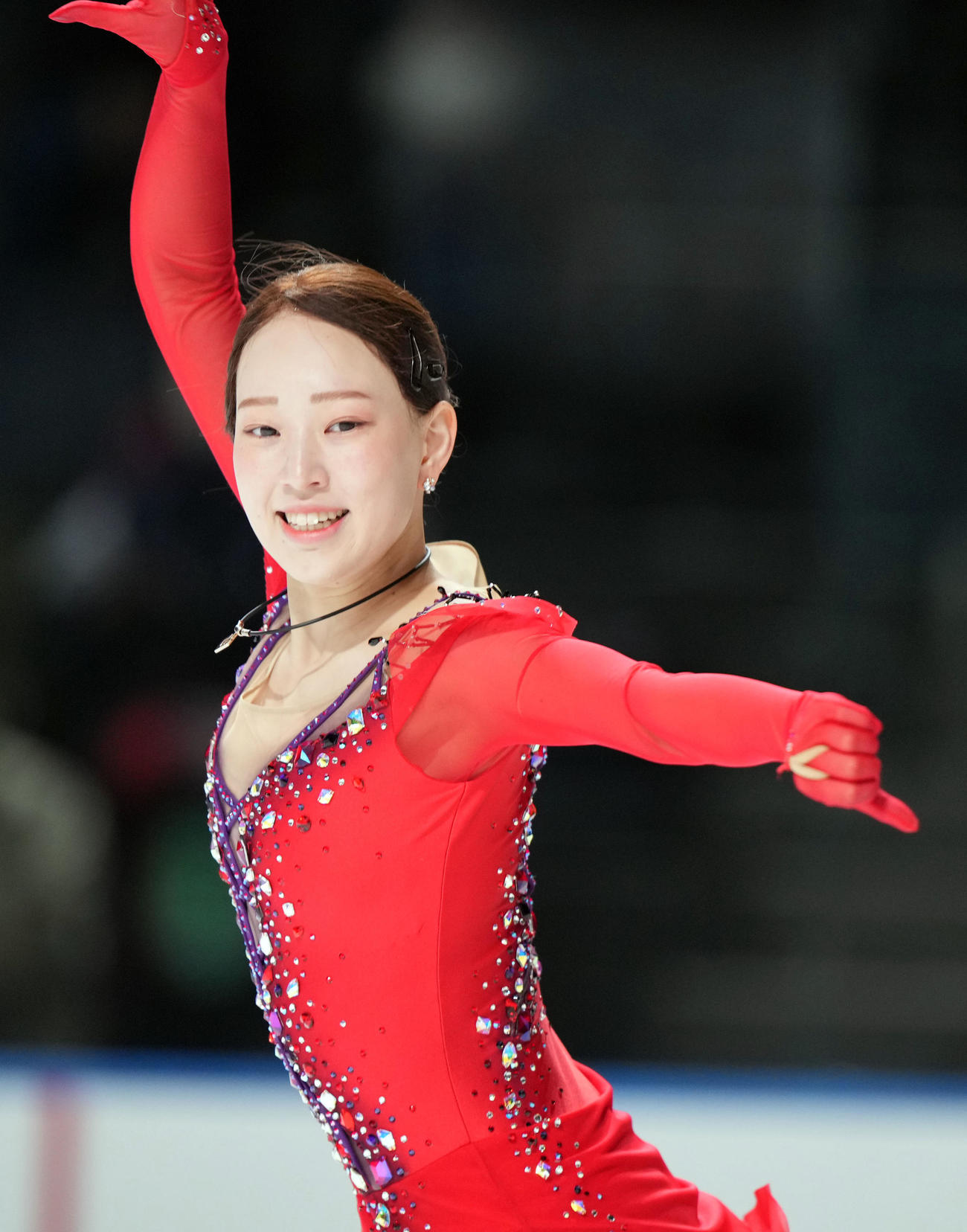 成年女子SPで演技を見せる小成（千葉）（撮影・狩俣裕三）
