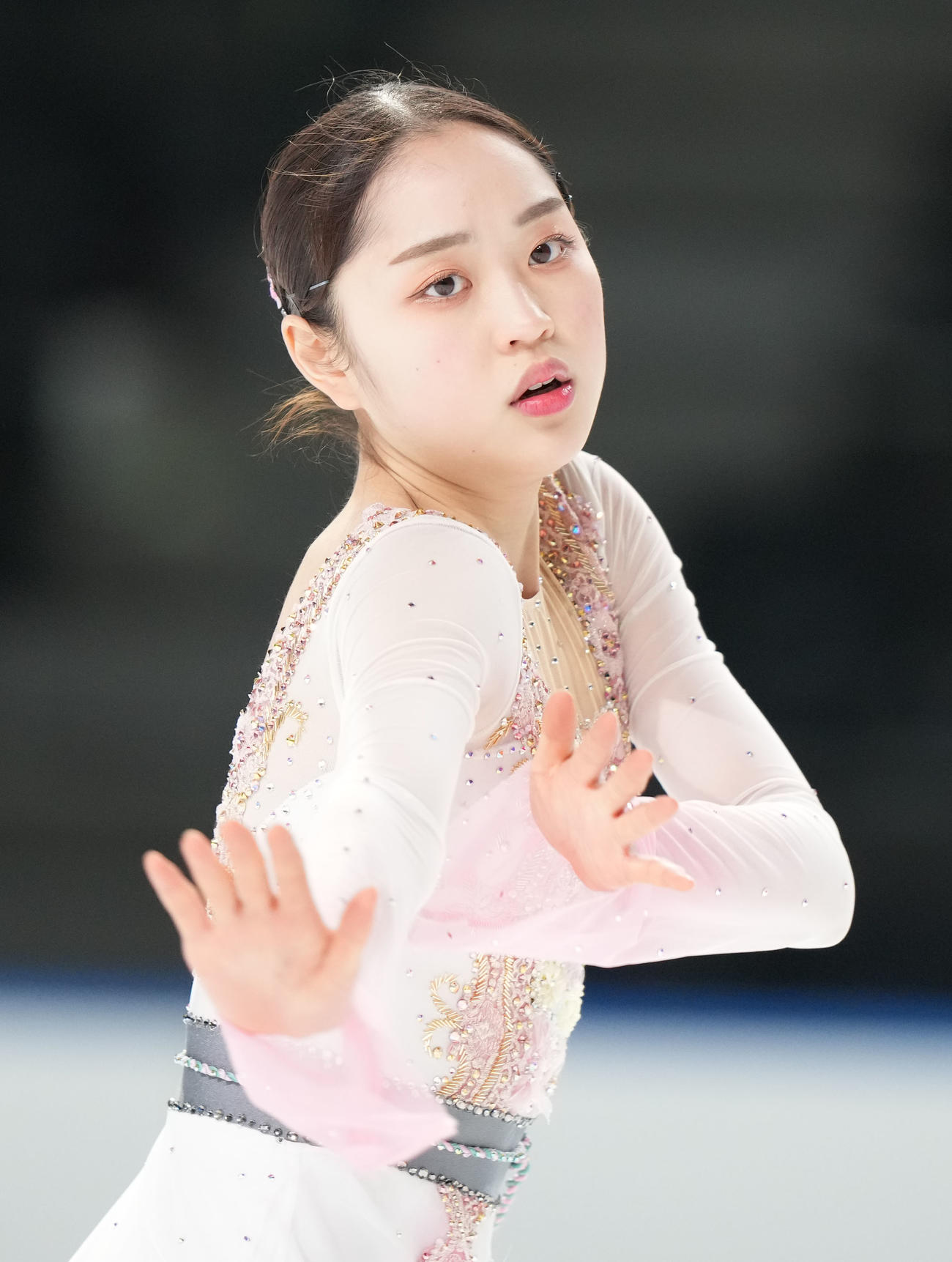 成年女子SPで演技を見せる江川（福岡）（撮影・狩俣裕三）