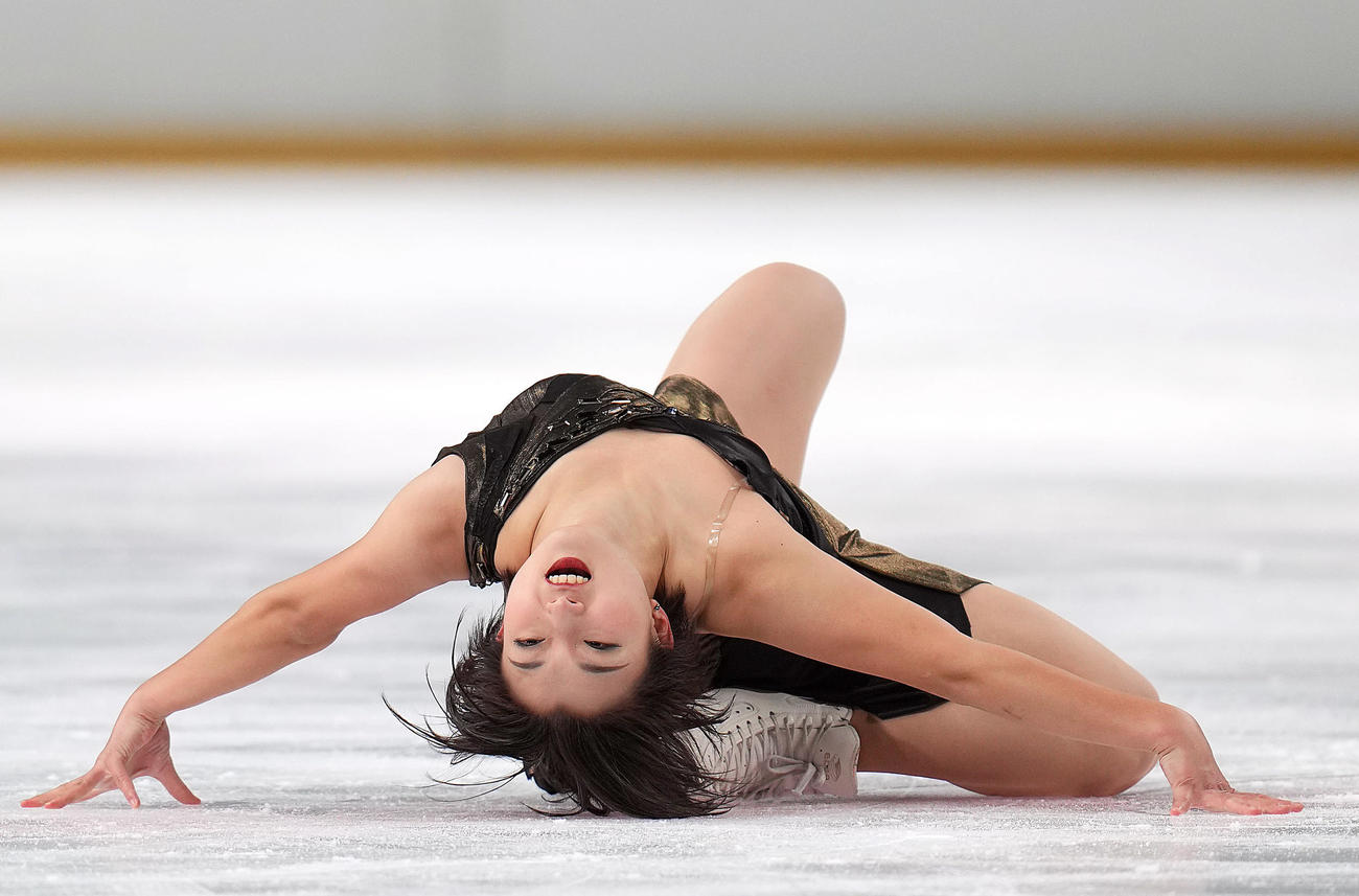 成年女子SPで迫力ある演技を見せる坂本（兵庫）（撮影・狩俣裕三）
