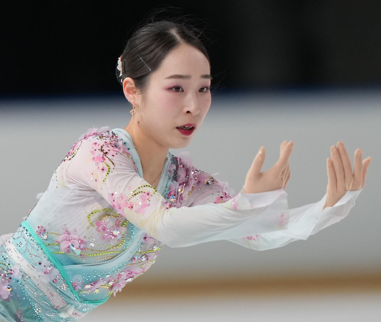 成年女子SPで迫力ある演技を見せる竹野（福岡）（撮影・狩俣裕三）
