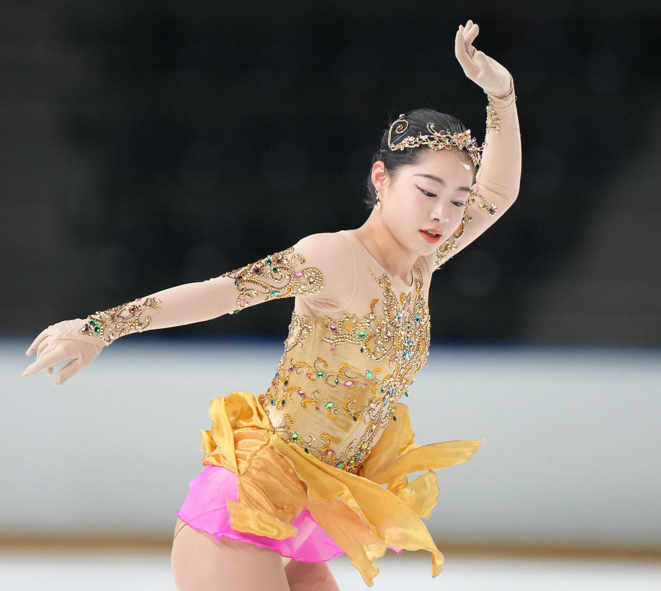 成年女子SPで演技を見せる横井（愛知）（撮影・狩俣裕三）