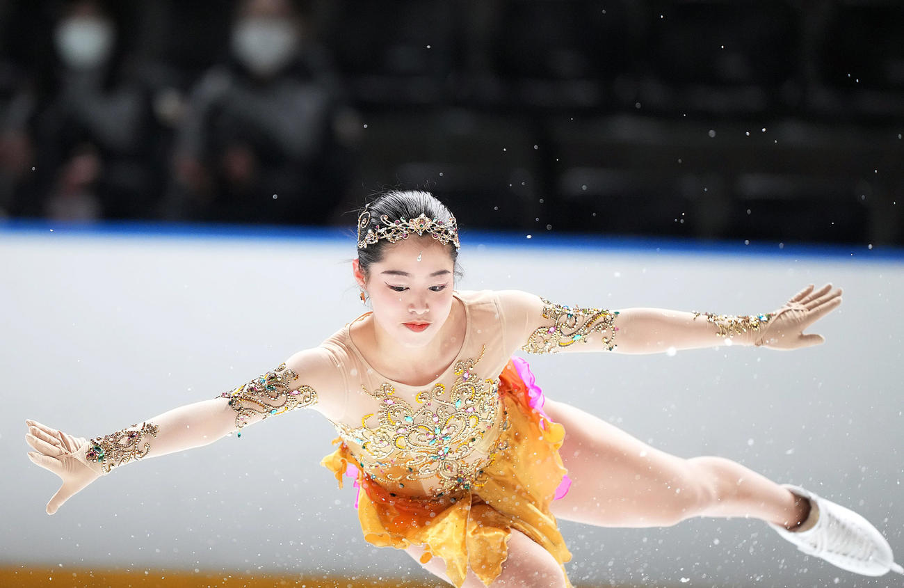 成年女子SPで演技を見せる横井（愛知）（撮影・狩俣裕三）