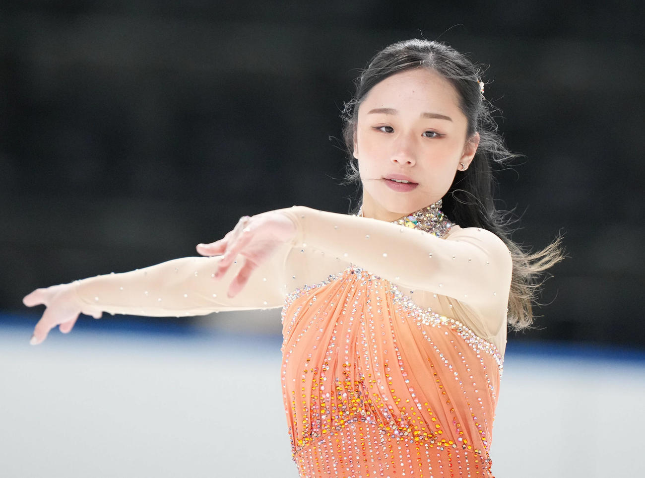 成年女子SPで迫力ある演技を見せる山下（愛知）（撮影・狩俣裕三）