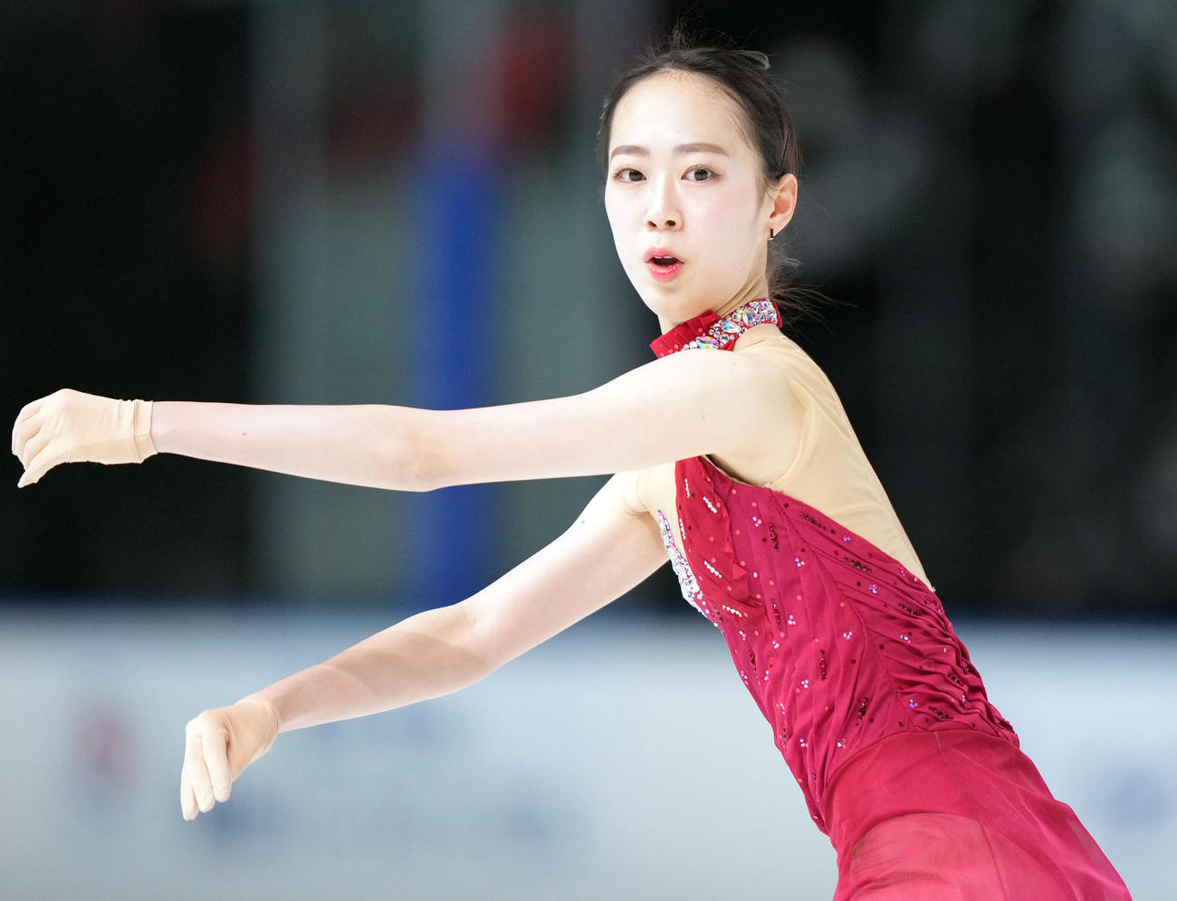 成年女子SPで演技を見せる木下（大阪）（撮影・狩俣裕三）