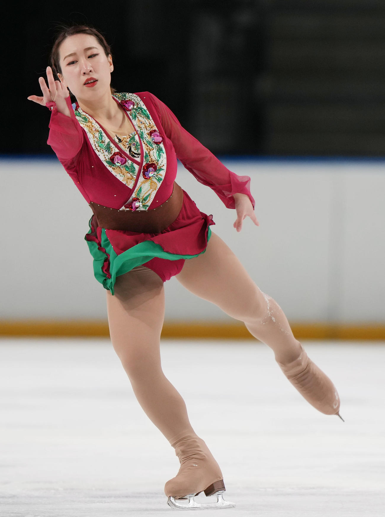 成年女子SPで演技を見せる友野（岡山）（撮影・狩俣裕三）