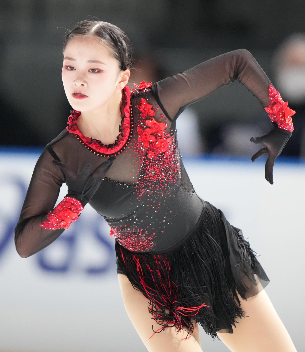 成年女子SPで迫力ある演技を見せる渡辺（青森）（撮影・狩俣裕三）