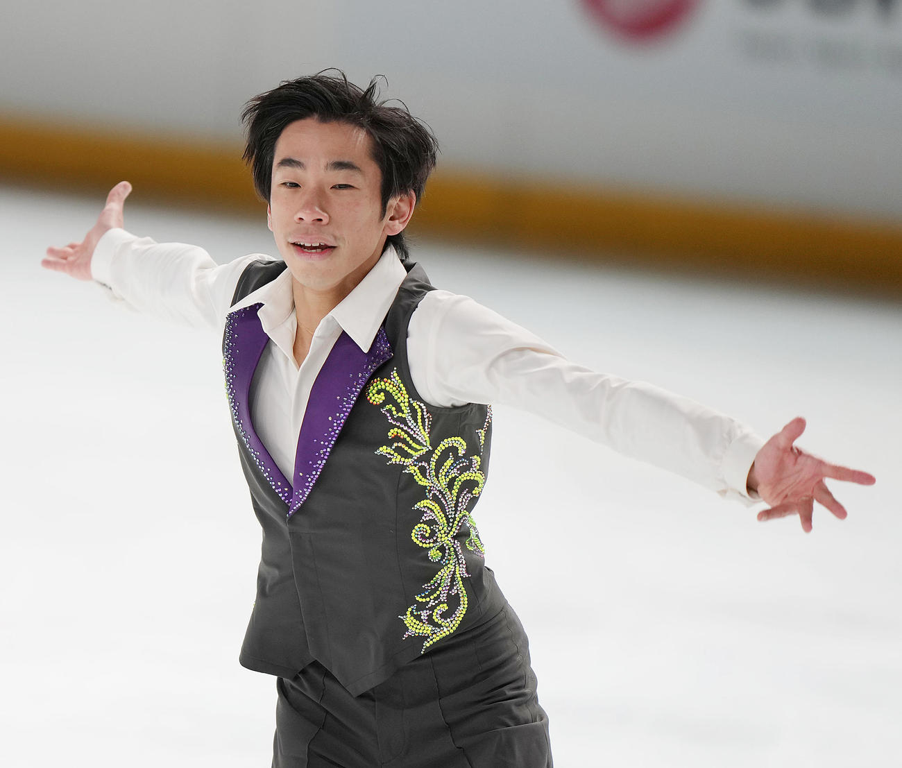 成年男子SPで演技する織田（大阪）（撮影・狩俣裕三）