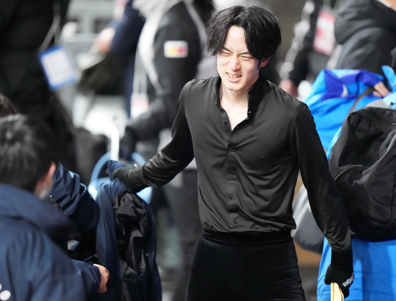 成年男子SPの演技後、悔しがる山本（愛知）（撮影・狩俣裕三）