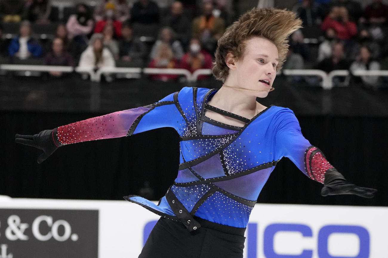 フリープログラムを行うイリア・マリニン(AP）