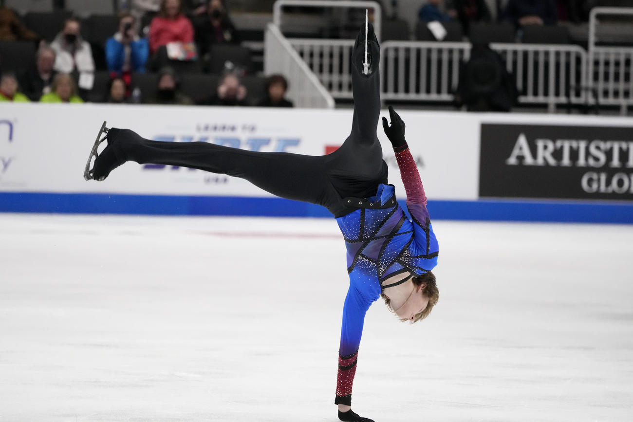 フリープログラムを行うイリア・マリニン(AP）