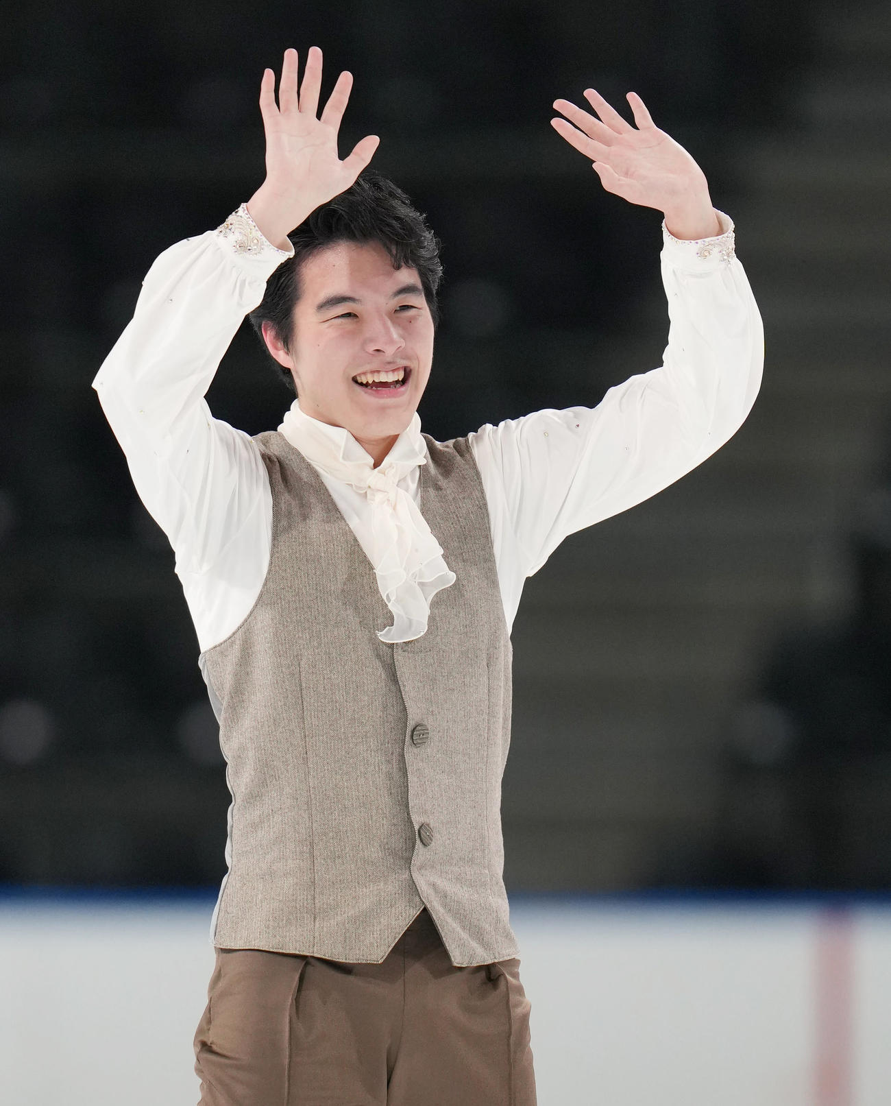 成年男子フリー　現役最後の演技でフィニッシュを決め、充実した表情を見せる山隈（兵庫）（撮影・狩俣裕三）