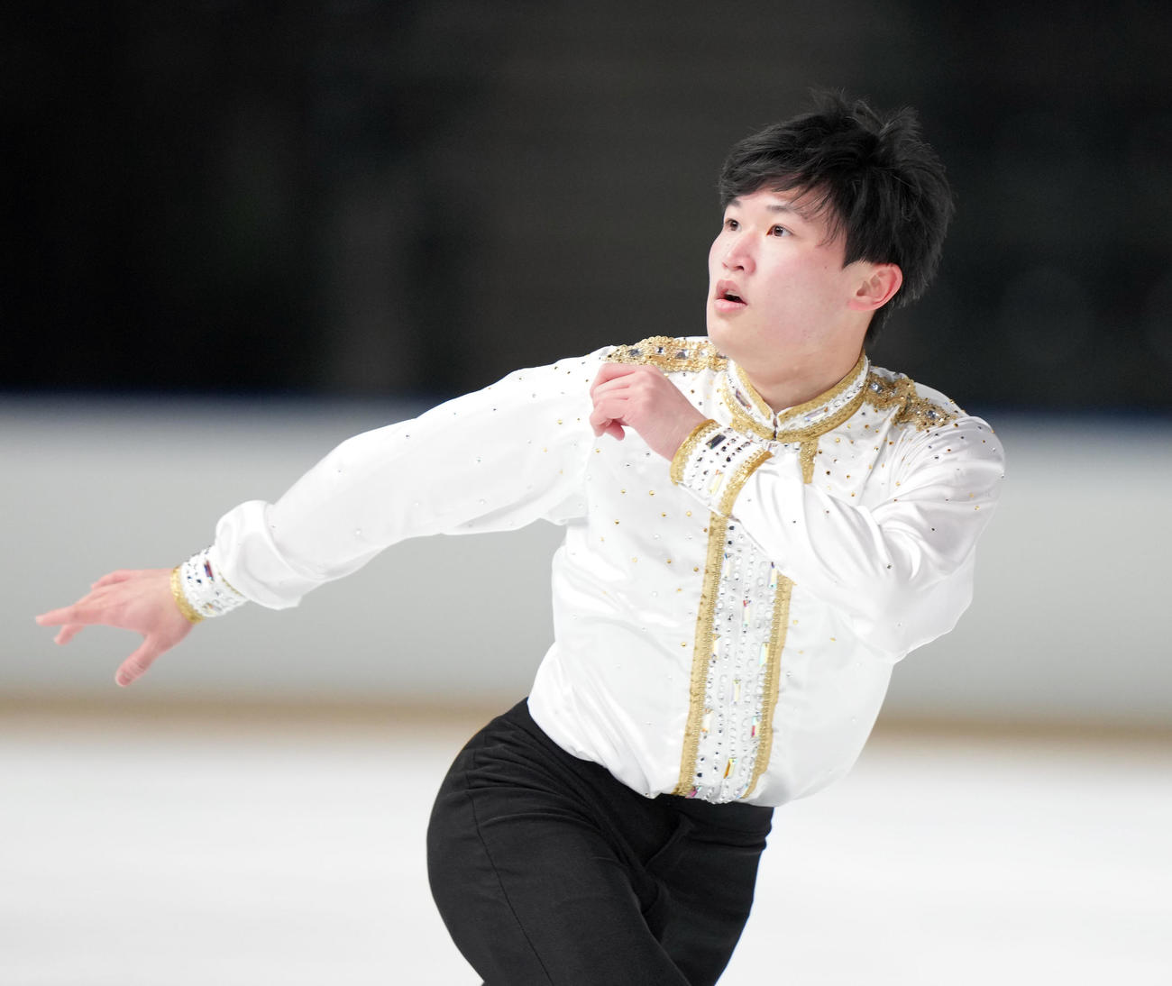 成年男子フリーで演技を見せる長谷川（北海道）（撮影・狩俣裕三）