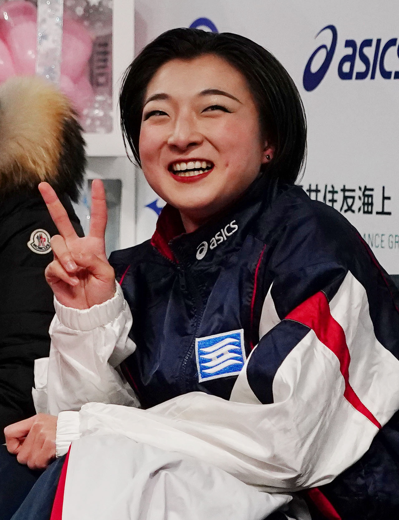 成年女子SPの演技後、笑顔を見せる坂本（兵庫）（撮影・狩俣裕三）
