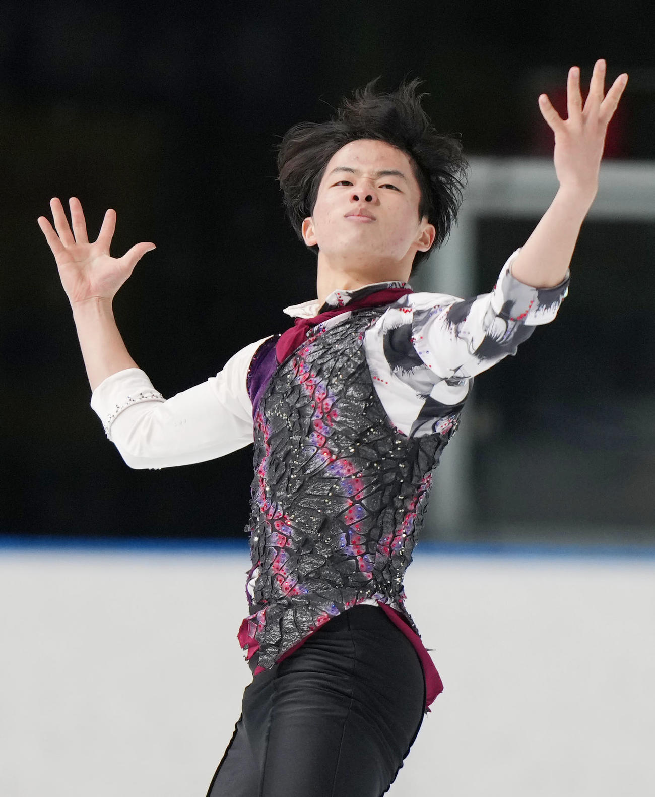 成年男子フリーの演技を見せる森口（京都）＝（撮影・狩俣裕三）